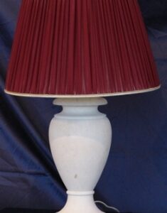 table lamp with fabric lampshade in italian stone