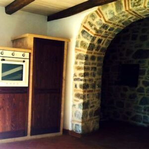Built-in kitchen with refrigerator