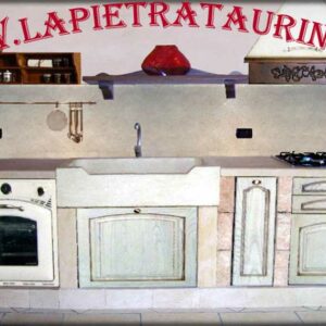 Masonry kitchen with white and modern stone