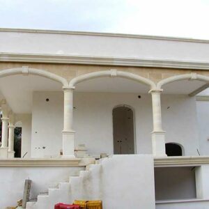 colonnade with stone arches