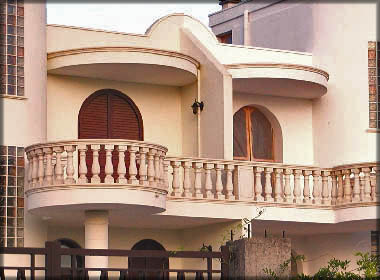 Covering for a terrace with stone balustrade