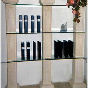 equipped walls and stone display cases