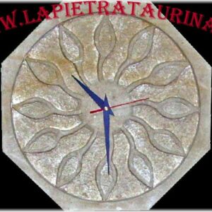 Clock in octagonal italian stone with flowers