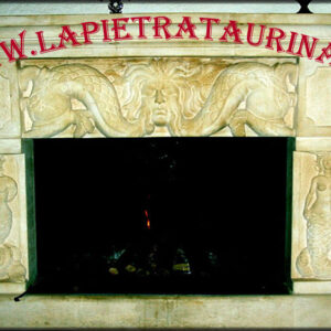 Stone fireplace