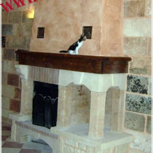 Marble cladding for rustic fireplaces